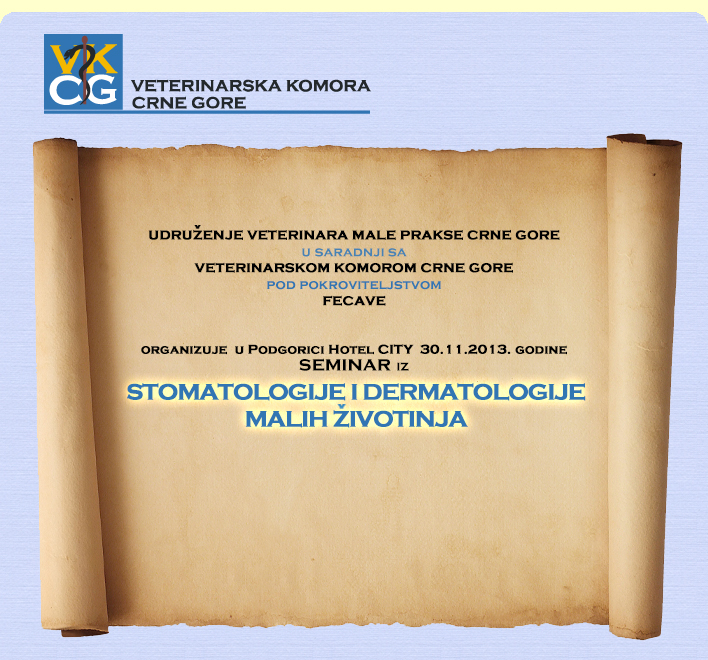 Seminar  iz STOMATOLOGIJE I DERMATOLOGIJE malih zivotinja